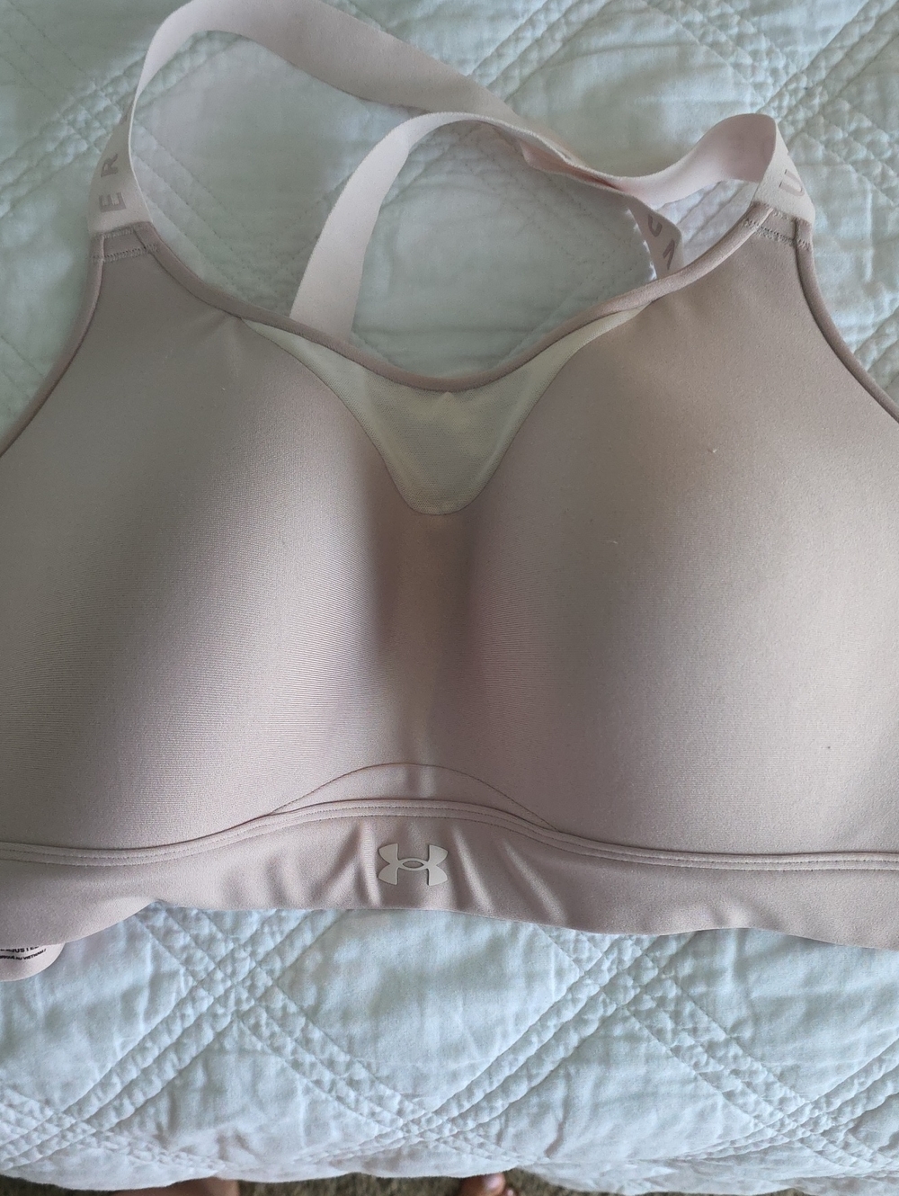 Under Armour Light Pink Molded-Cup High Support Sports Bra